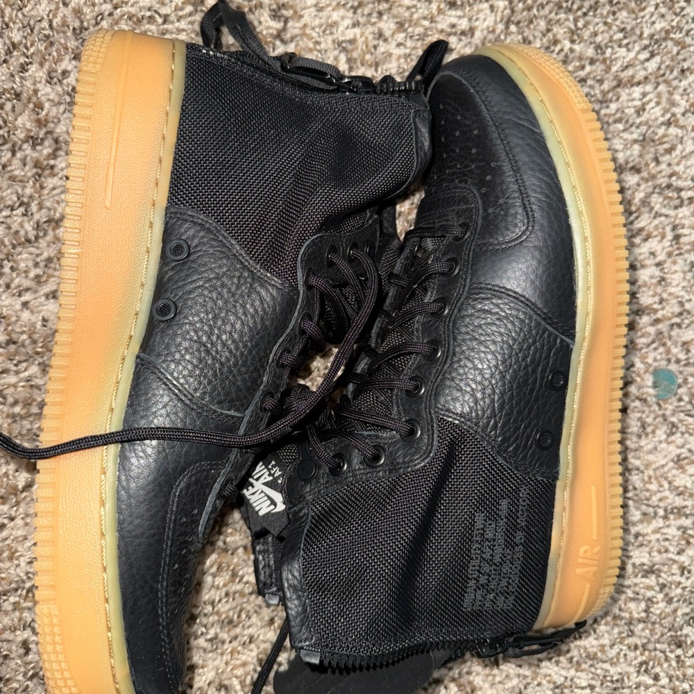 Nike Black and Tan High-Top Sneakers